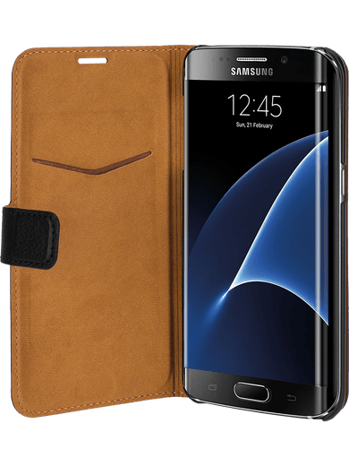 freenet Basics Premium Wallet für Galaxy S7 Edge schwarz